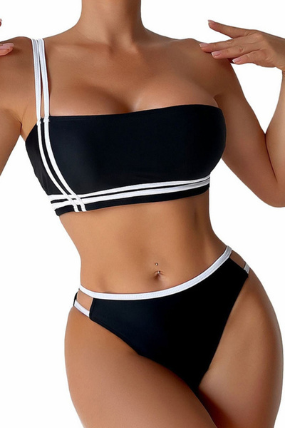 EFAYN.RO Women's swimsuit, 2 pieces, bustier bra and classic cutout panties, ...