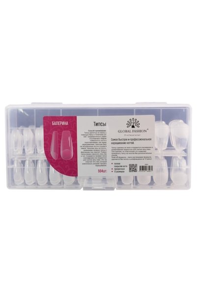 global fashion Set de 504 tipsuri de gel pentru extensia unghiilor