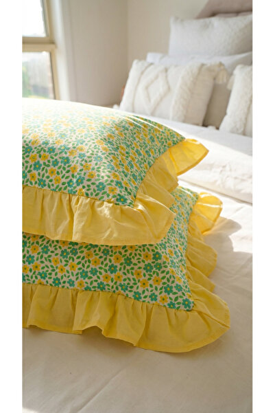 kesenegore 2 τεμάχια Μαξιλαροθήκες από βαμβακερό ύφασμα με βολάν και σχέδιο λ...