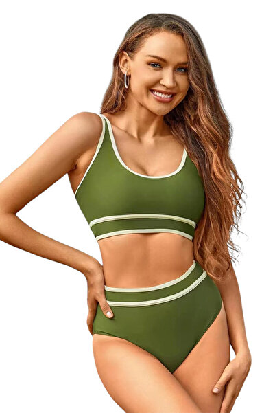 EFAYN.RO Swimsuit, 2-piece set, comfortable model, summer day, size M, green ...