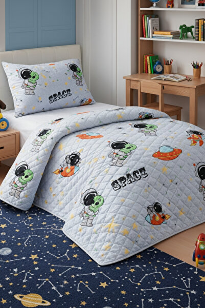 Mislina Home Σετ παιδικό και εφηβικό κάλυμμα κρεβατιού με διαστημικό σχέδιο α...