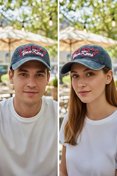 Aware Time Unisex Özle Washed Denim Cap Hat