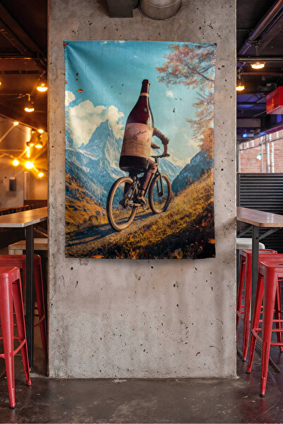 Vagonik Αστείο μοντέρνο μοτίβο ταπετσαρίας τοίχου με σχέδιο κρασιού ποδηλασία...