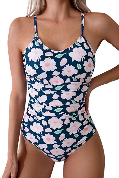 EFAYN.RO Swimsuit, one piece, cheerful pattern, delicate flower print, size M...