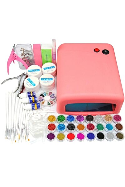 OEM Kit de unghii false cu lampă UV și 263 accesorii pentru nail art