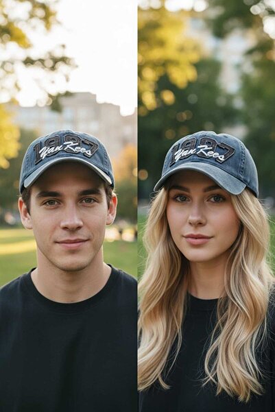 Aware Time Unisex Özle Washed Denim Cap Hat