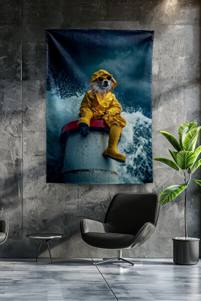 Vagonik Κουρελάκι τοίχου με μοντέρνο σχέδιο σε αστείο στυλ σκύλου, μοτίβο ταπ...