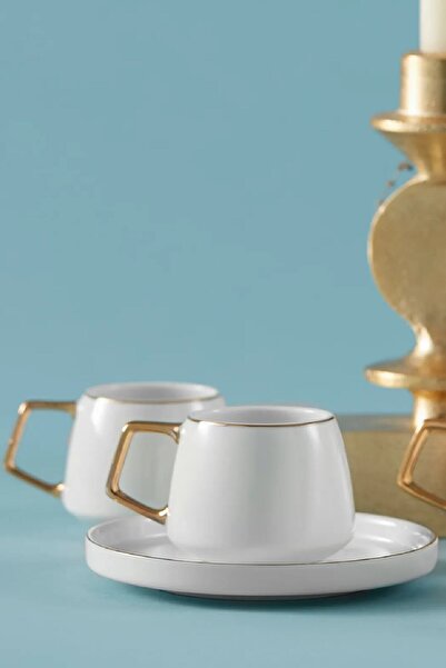 Karaca Saturn 6-Person Coffee Cup Set 100 ml Gold