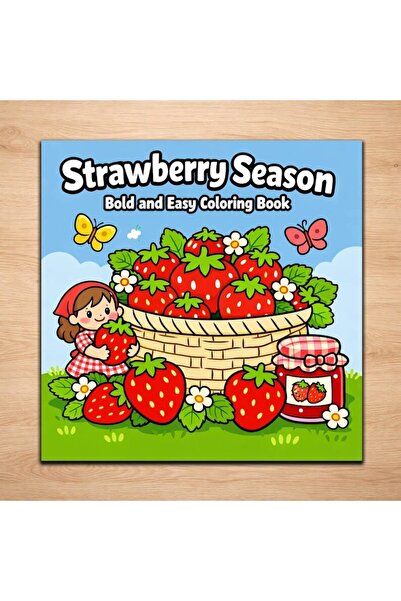 OBRO Βιβλίο Ζωγραφικής με Φράουλες για Παιδιά – 20 Μεγάλα και Εύκολα στο Χρωμ...