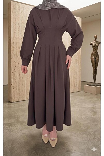 MODAF Beli Pensli Pleli Kadın Elbise