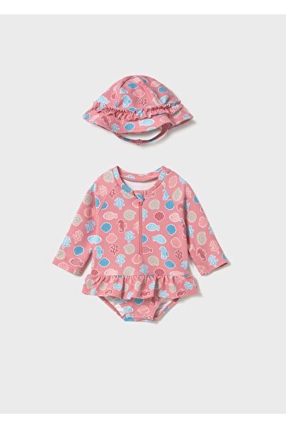 MAYORAL Swimwear Hat Set for Ages 6-18 Months - Salmon