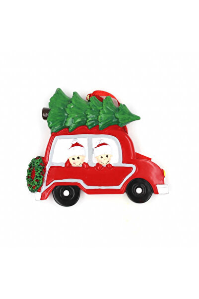 Gift Design Decorațiune magnetică - Mașină roșie cu brad de Crăciun și ghirlandă