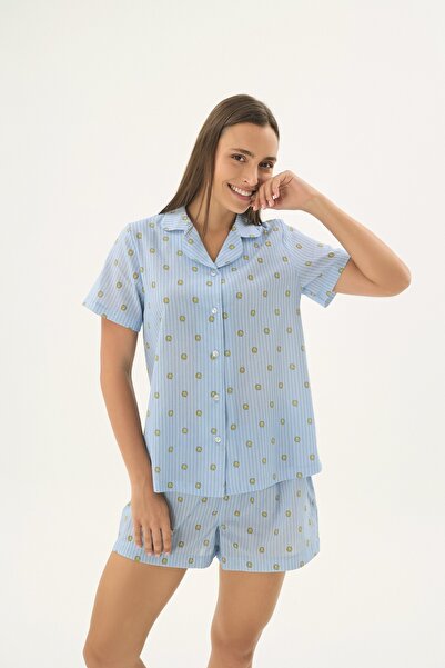 Sevim 17548 Women's Buttoned Shorts Set