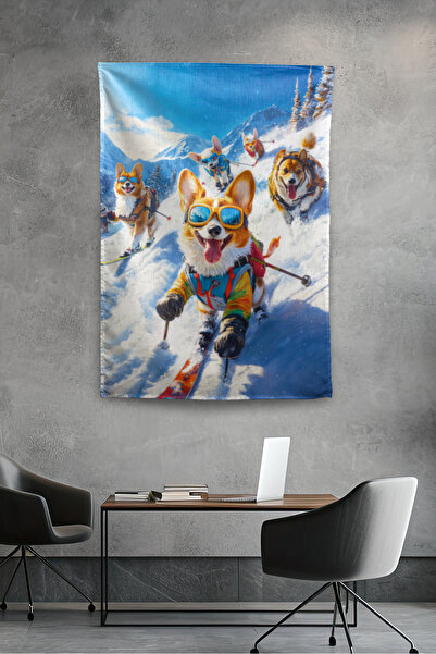 Vagonik Funny Fun Dogs Modern Patterned Wall Covering Tapestry Pattern 460