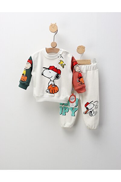 MiniKids Compleu Sport Snoopy, λευκό-πολύχρωμο