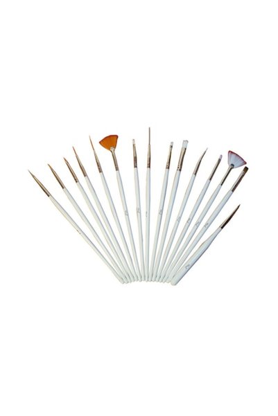 miley Set de 15 pensule pentru nail art - Go Pro All White