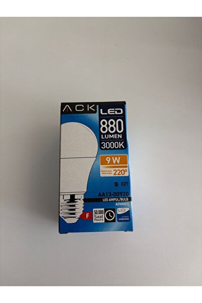ACK LED GÜN IŞIĞI E27 9W 880CLUMEN 3000K AMPUL