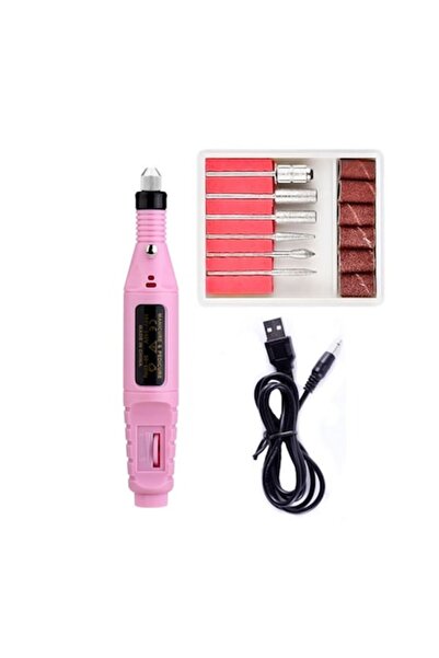 OEM Set de freză electrică pentru unghii cu 12 accesorii, roz