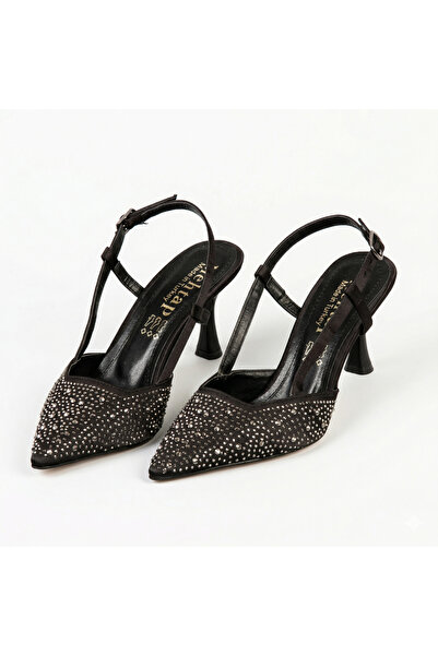 AYAKKABIMOOD Γυναικεία βραδινά παπούτσια με πέτρινο λεπτό τακούνι 7 εκ.