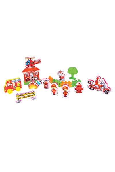 Akar Set de 17 figurine din spumă - Pompieri