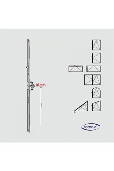FORNAX Azra Yapı 15 mm Göbek GR:02-1 985-1400 Çift Açılım Ön İspanyolet 2 Pim...