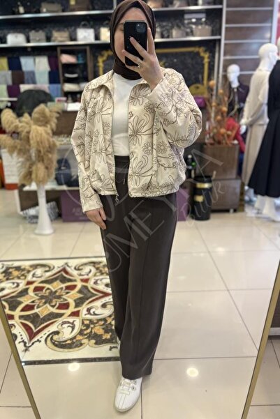 HUMEYRA بنطلون واسع الساق بخصر مطاطي