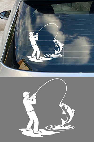 MIGNATIS Balıkçı Araba Stickerı – Olta ile Balık Avı Oto Sticker - Araba Moto...