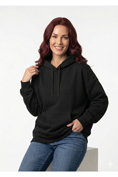 Always AKY Women's Black Hooded Sweatshirt – Soft Fabric Comfortable Fit