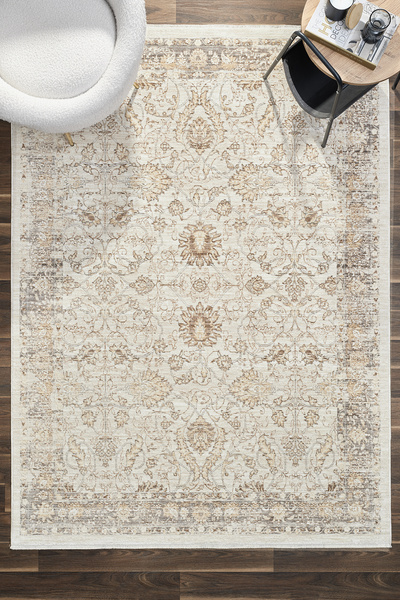 venucci home & living Valencia %100 Polyester Vintage Modern Dokuma Salon Otu...