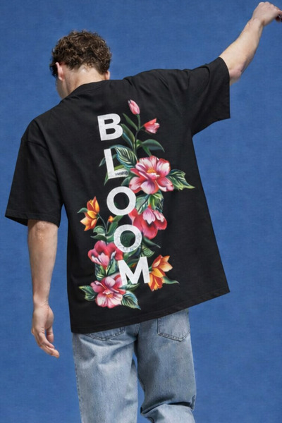 Velostra Μπλουζάκι Unisex Bloom με στάμπα, ειδικού σχεδιασμού, υπερμεγέθη, άν...