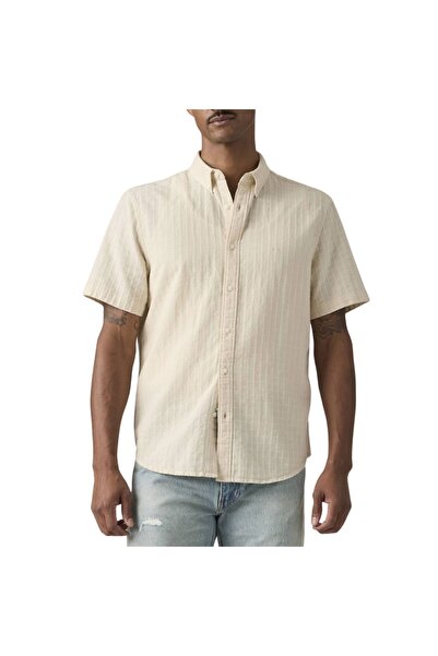 Levis Ανδρικό Μπεζ Κοντομάνικο Βαμβακερό Πουκάμισο με Κουμπιά XL