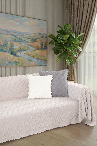 Ponela Seat Cover Anti-Slip Bohemian Punch Embossed 3D 175x350 cm ( X-Large ) Anti-Slip, Camel