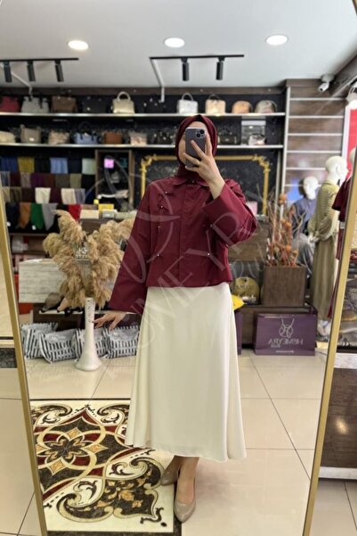 HUMEYRA Bow Detailed Crop Shirt
