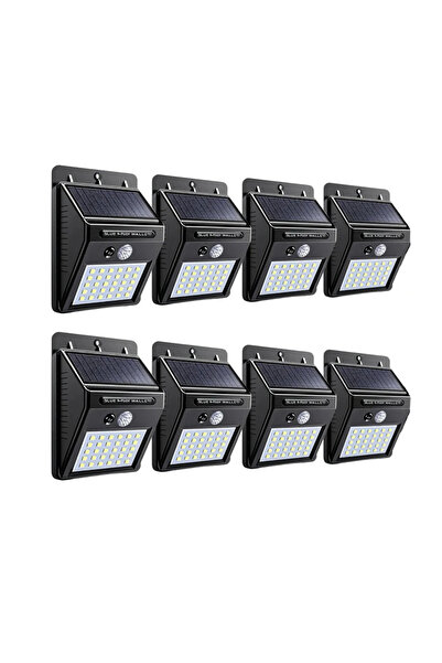 LEDIGANT Set de 8 lămpi solare cu senzor de mișcare, lumină rece 6500K