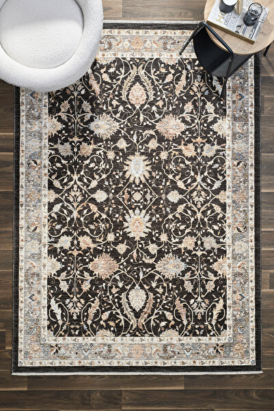 venucci home & living Valencia %100 Polyester Vintage Modern Dokuma Salon Otu...
