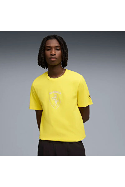 Puma Ferrari Tonal Shield Tee Sarı Erkek T-Shirt
