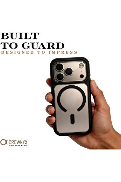 CROWNYX غطاء سيليكون شفاف من فيوجن لهاتف آيفون 17 برو ماكس