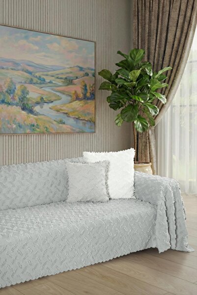 Ponela Seat Cover Anti-Slip Bohemian Punch Embossed 3D 175x350 cm ( X-Large ) Anti-Slip, A.Grey