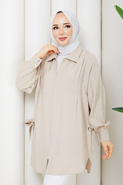 Pamuk Butik Γυναικείο τουνίκ με λεπτομέρεια σε σχήμα μάτι πουλιού και κλείσιμ...