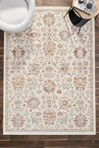 venucci home & living Valencia %100 Polyester Vintage Modern Dokuma Salon Otu...