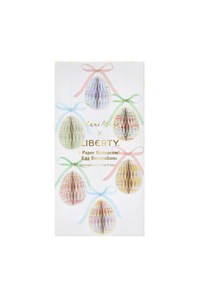 Meri Meri x Liberty - Kağıt Petek Yumurta Süsleri - 6 Adet