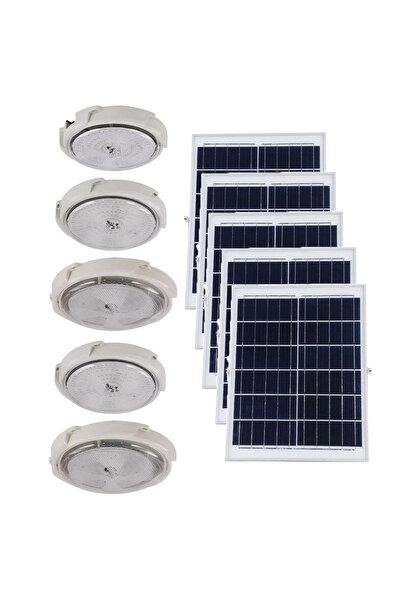 LEDIGANT Set de 5 buc plafoniere solare LED 30W, telecomandă, cablu 4.6m, lum...