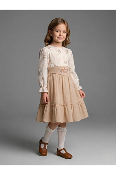 Cherrys Bebek Rochie pentru copii cu broderie violetă