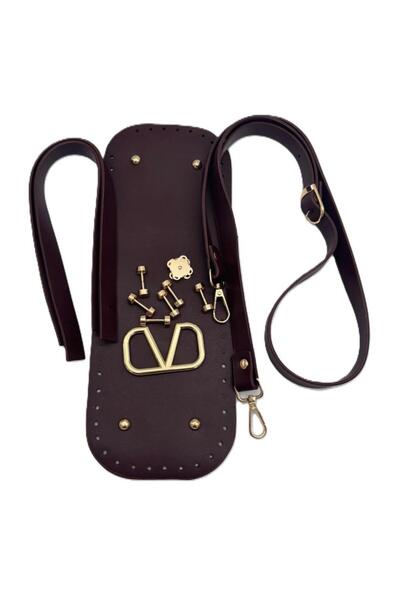 angel çanta aksesuar Σετ κατασκευής τσάντας μάρκας V, χρώμα μπορντό