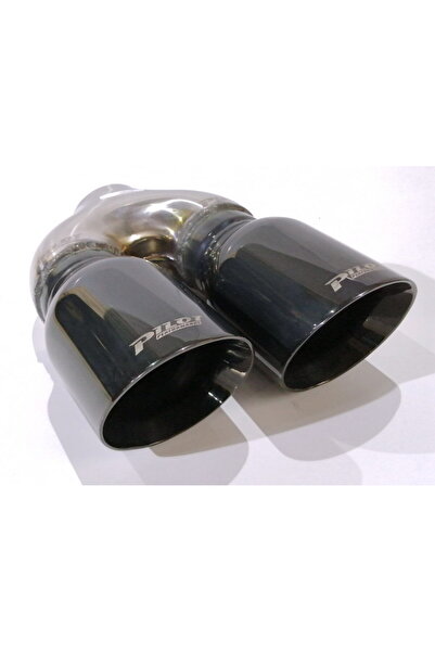 Pilot Μαύρο διπλό στρογγυλό διακοσμητικό απόληξης εξάτμισης από ανοξείδωτο ατ...