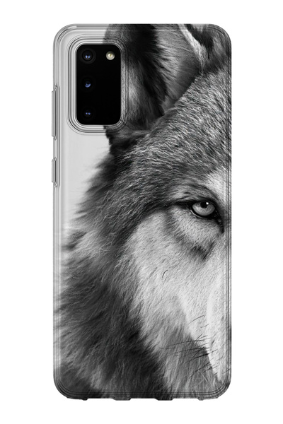 Samsung Galaxy S20 Uyumlu Baskılı Şeffaf Telefon Kılıfı | Koleksiyon: Grey Wolf Turkish Symbol