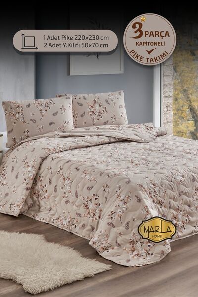 MARLA HOME Σετ Πικέ Διπλό |   Μέγεθος Μπατάλ |   220x230 εκ. |   Κάλυμμα κρεβ...