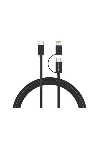 SMARTIX كابل USB-C إلى USB-C و Lightning فاخر 2 في 1