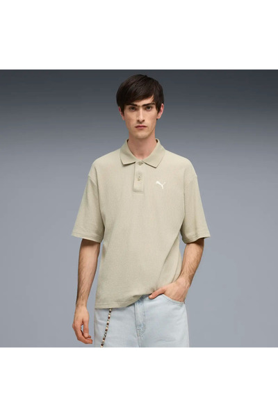 Puma Wardrobe Ess Boxy Polo Beige Men's Polo T-Shirt