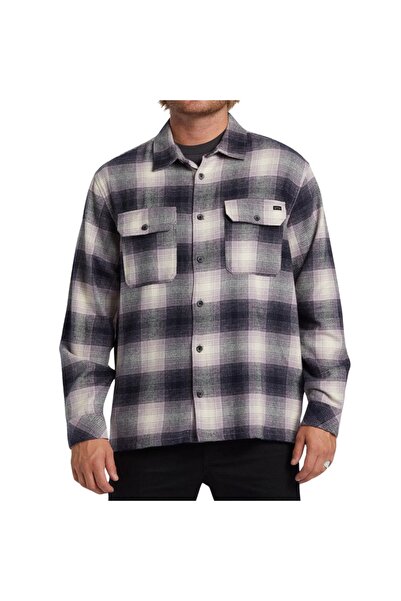 BİLLABONG Offshore Φανελένιο Πουκάμισο με Μακριά Μανίκια Μωβ Σταχτί Μεγέθους Μ